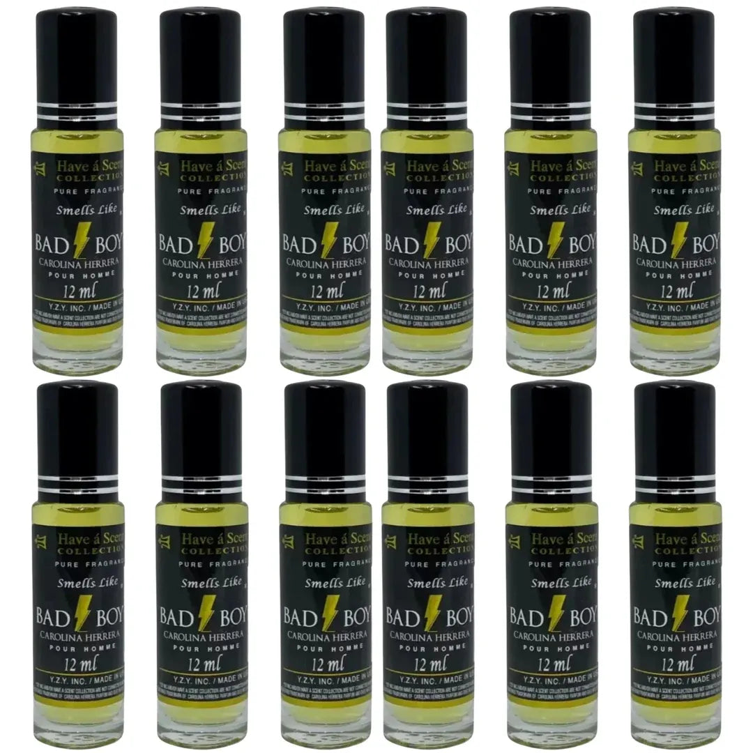 Wholesale Bad Boy Perfume Oil 12-Pack – Bold Spicy Masculine Long-Lasting Roll-On Fragrance (12ml Each)