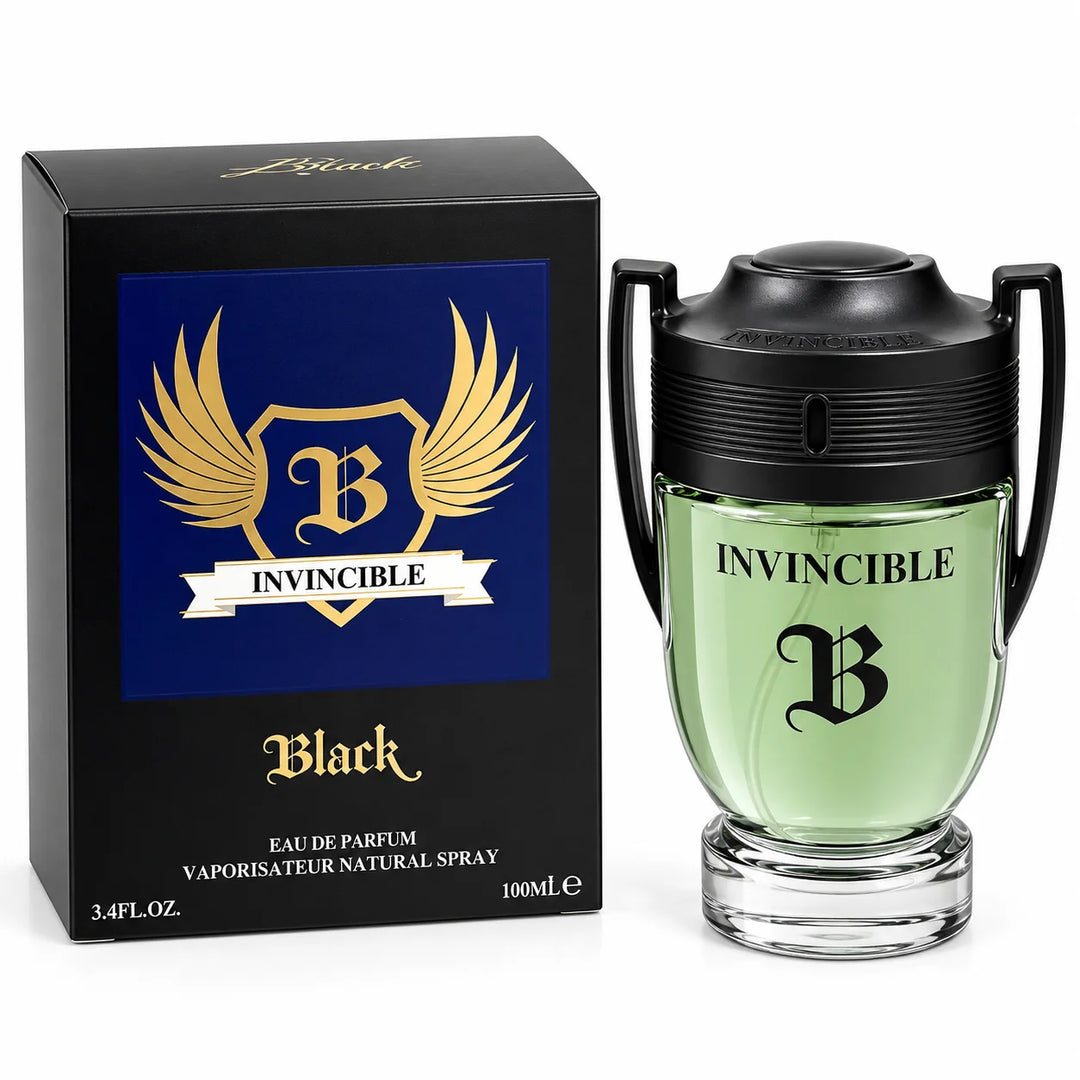 Invincible Black Eau de Parfum for Men 100ml / 3.4 Fl Oz – Men’s Cologne Spray, Masculine Fragrance, Full Size Perfume for Everyday &amp; Evening Wear