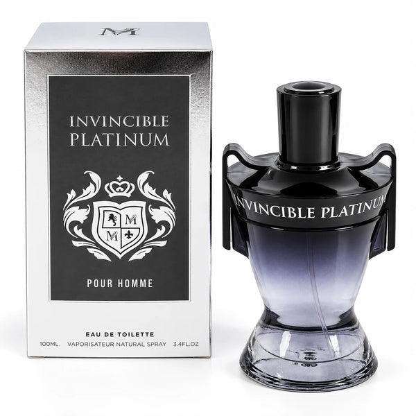 Invincible Platinum Eau de Toilette for Men 3.4 Fl Oz / 100ml – Men’s Cologne Spray, Fresh Masculine Fragrance for Everyday, Work & Evening Wear