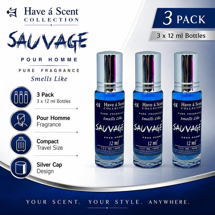 Savaged Roll on Perfume Oil for Men- 12 Ml - 3 Pack - Scentblooms