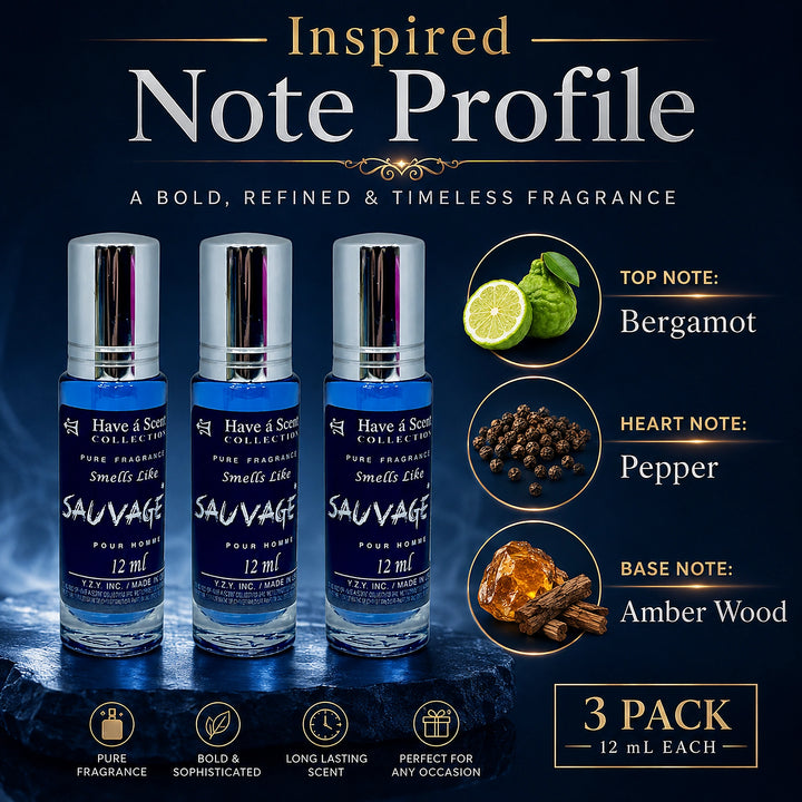 Savaged Roll on Perfume Oil for Men- 12 Ml - 3 Pack - Scentblooms