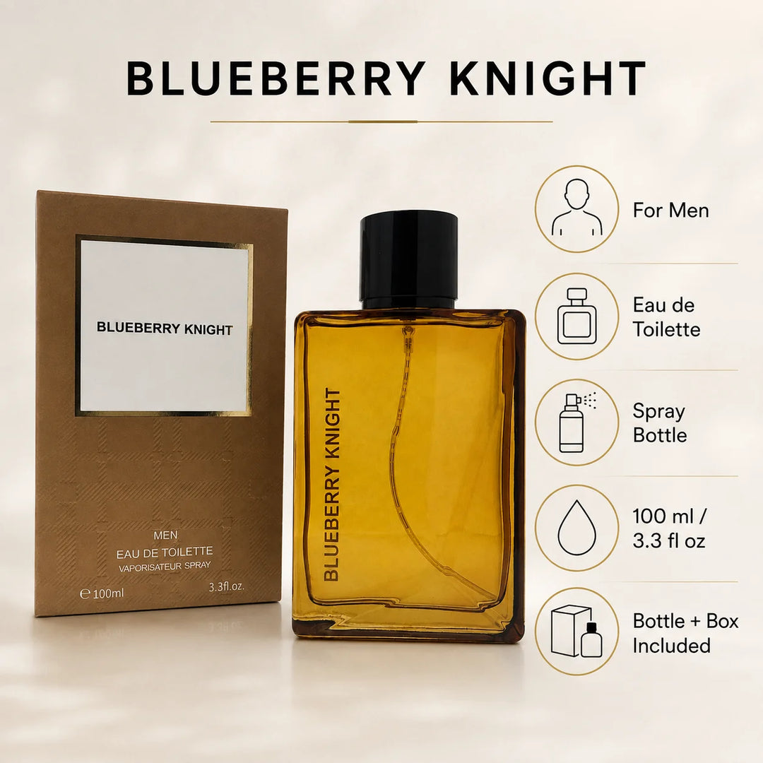 Blueberry Knight for Men | Unique 3.3 oz Fruity &amp; Woody EDT