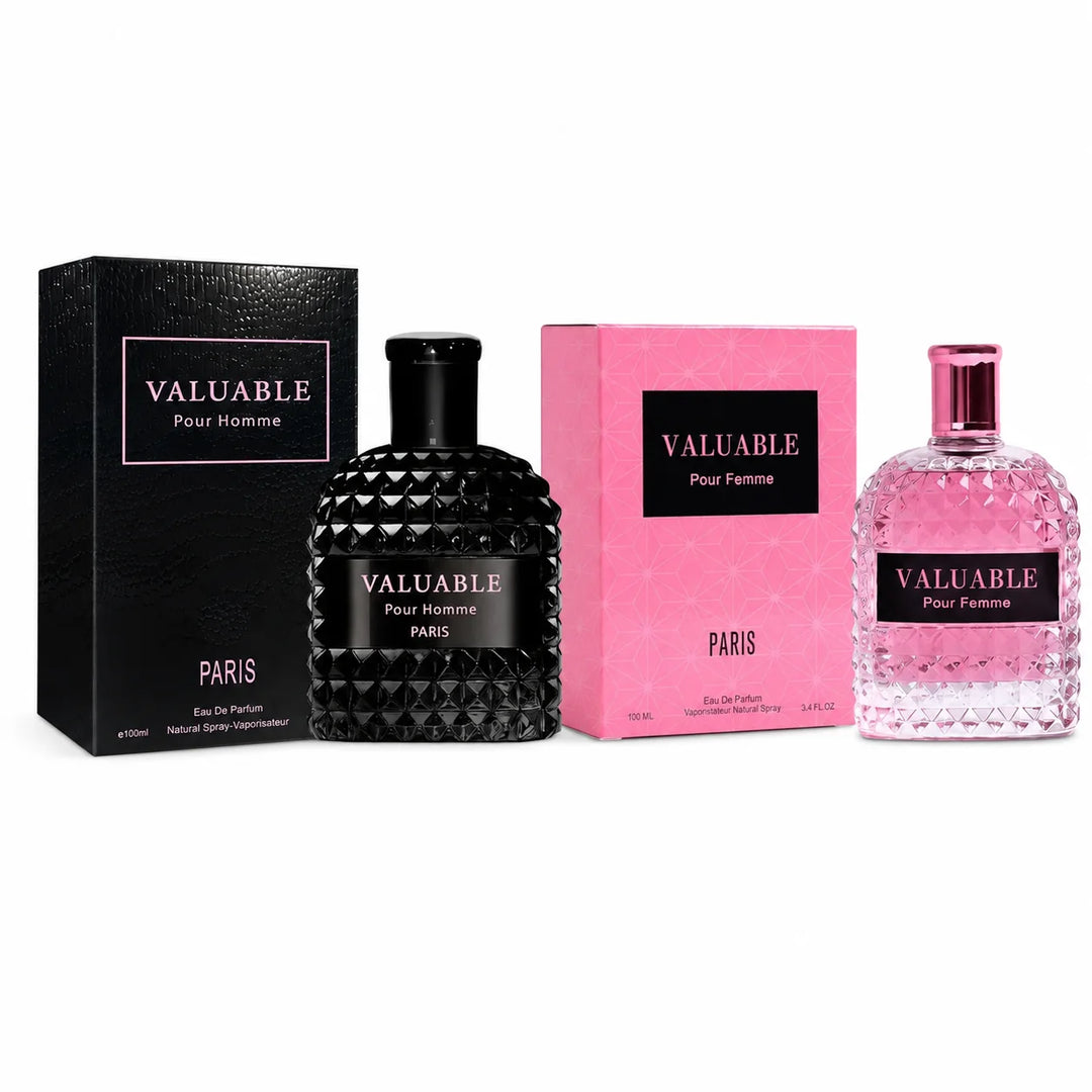 Valuable for Homme Paris – His &amp; Hers Eau de Parfum Set (3.4 oz Each / 6.8 oz Total)