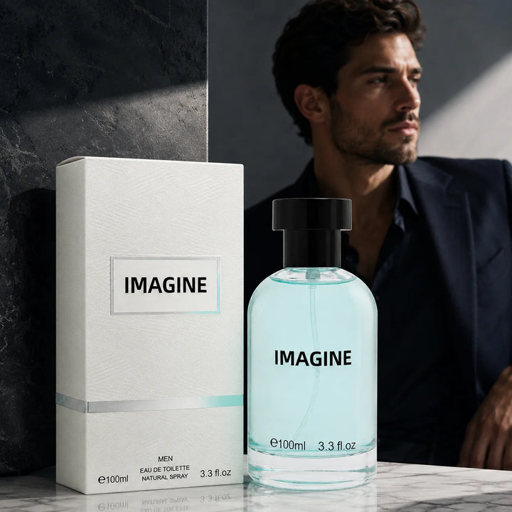 Imagine Eau de Toilette for Men, Long Lasting Floral Fresh Perfume Spray, Elegant Feminine Fragrance with Citrus, White Floral &amp; Musk Notes, 3.3 Fl Oz (100ml)