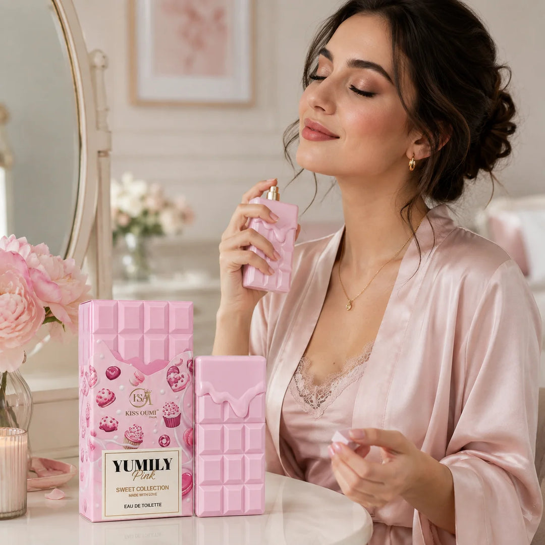 Yumily Pink Eau de Toilette – Sweet Gourmand Perfume for Women – Creamy Candy &amp; Dessert-Inspired Scent – Feminine Sweet Fragrance Spray