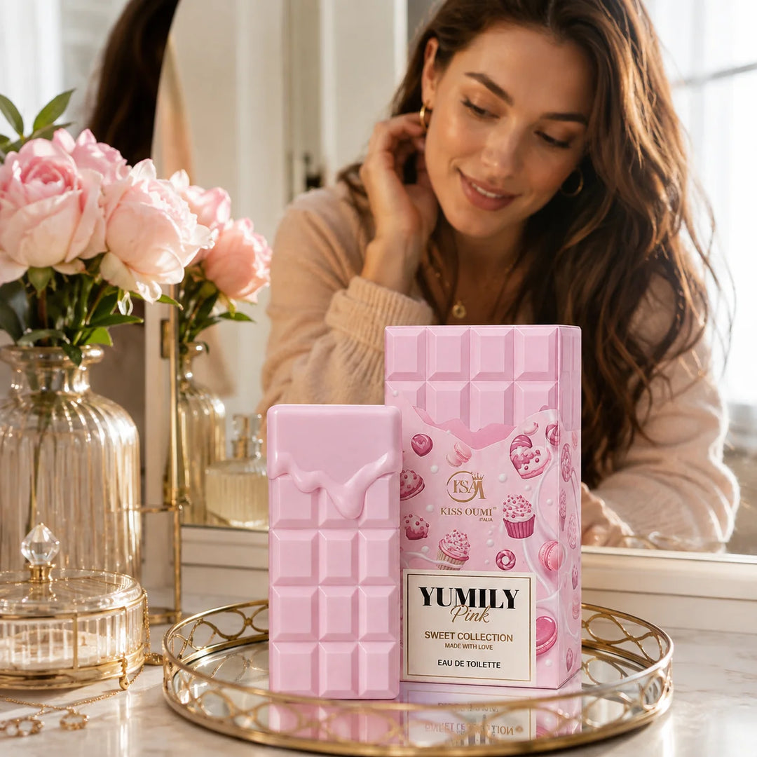 Yumily Pink Eau de Toilette – Sweet Gourmand Perfume for Women – Creamy Candy &amp; Dessert-Inspired Scent – Feminine Sweet Fragrance Spray
