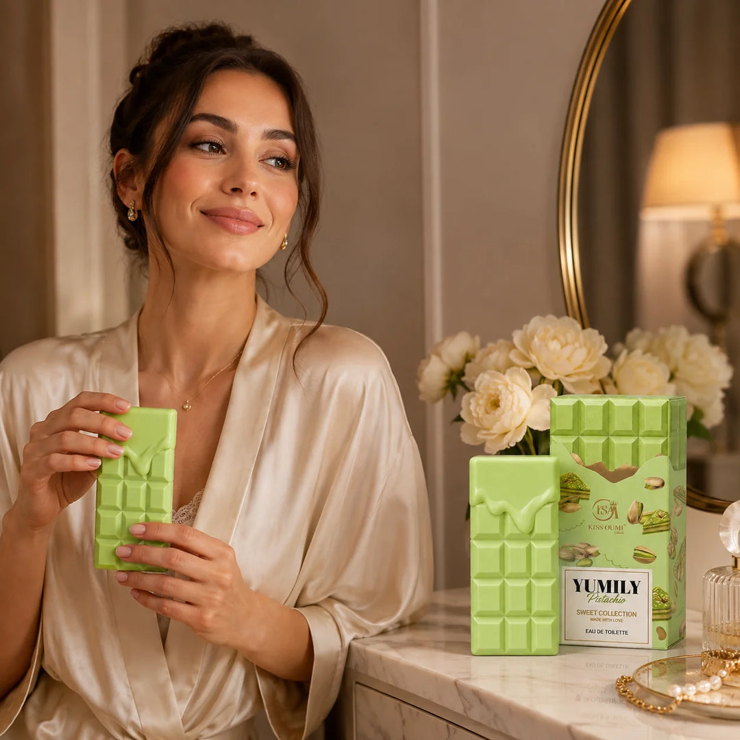 Yumily Pistachio Eau de Toilette – Sweet Pistachio Perfume for Women – Creamy Nutty Gourmand Dessert-Inspired Scent – Feminine Sweet Fragrance Spray