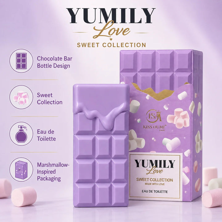 Yumily Love Eau de Toilette – Sweet Marshmallow Perfume for Women – Creamy Candy Gourmand Dessert-Inspired Scent – Feminine Sweet Fragrance Spray