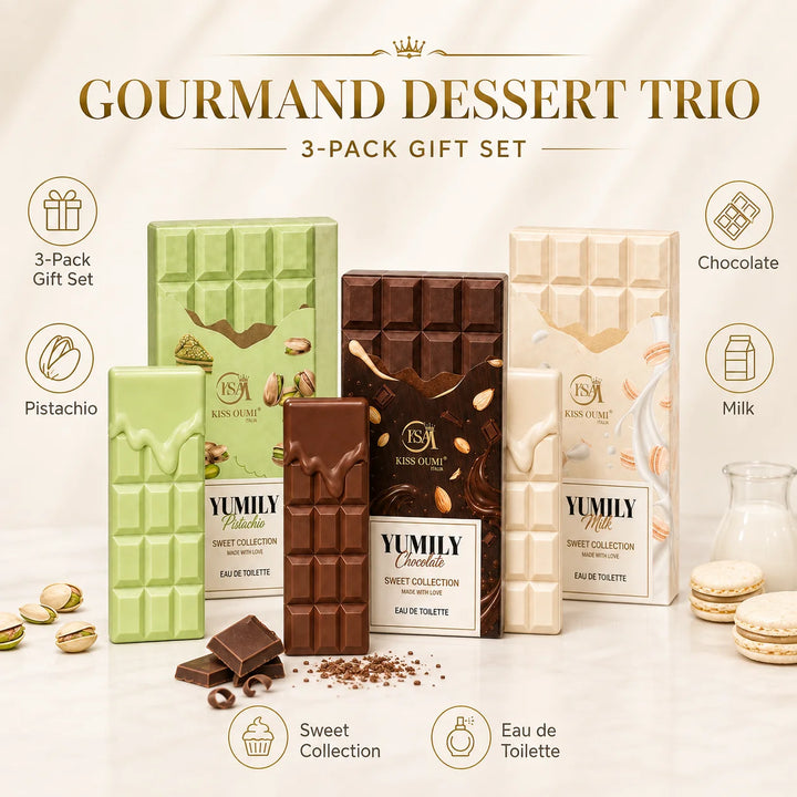 Gourmand Dessert Trio 3 Piece Perfume Gift Set for Women – Pistachio, Chocolate &amp; Milk Eau de Toilette – Sweet Creamy Nutty Gourmand Fragrance Collection