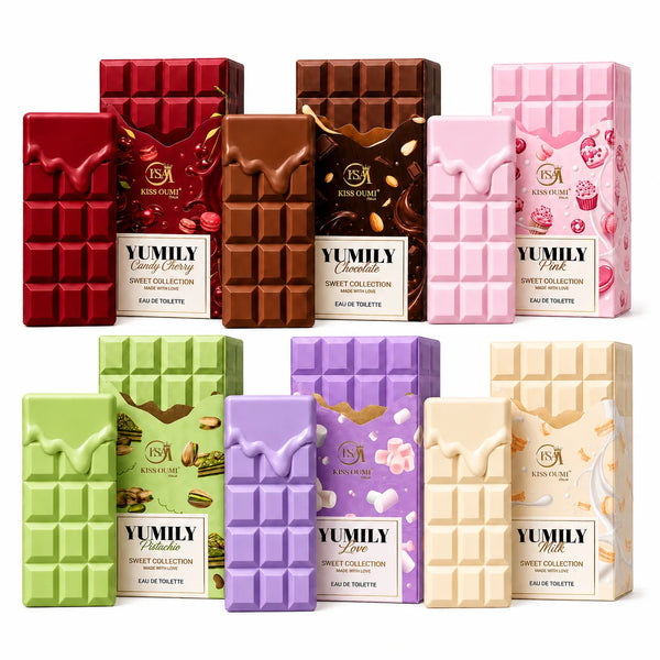 6 Piece Sweet Gourmand Perfume Gift Set for Women – Candy Cherry, Chocolate, Pink, Pistachio, Love & Milk Eau de Toilette – Fruity, Creamy, Nutty & Dessert Inspired Fragrance Collection