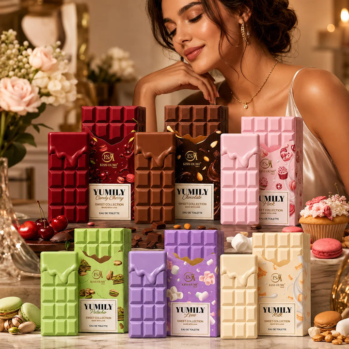 6 Piece Sweet Gourmand Perfume Gift Set for Women – Candy Cherry, Chocolate, Pink, Pistachio, Love &amp; Milk Eau de Toilette – Fruity, Creamy, Nutty &amp; Dessert Inspired Fragrance Collection