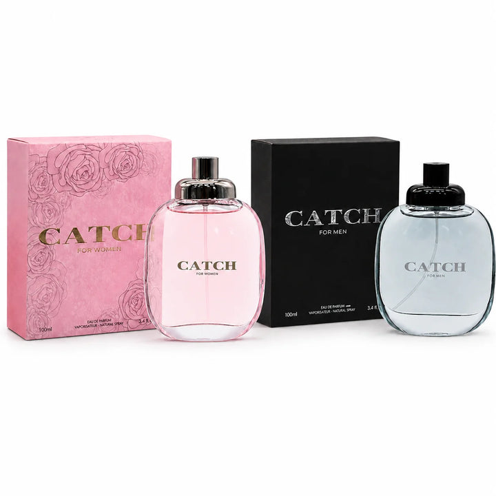 Catch 2 Piece Perfume Gift Set for Women &amp; Men – 100ml / 3.4 Fl Oz Each Eau de Parfum – His and Hers Fragrance Set – Fresh Floral, Fruity, Woody &amp; Musky Scent Collection