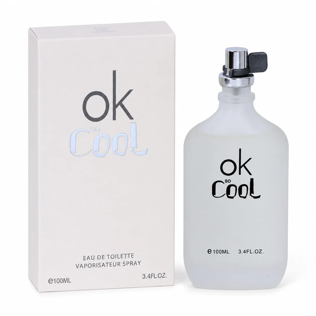 OK So Cool Eau de Toilette for Men, 100ml / 3.4 Fl Oz – Fresh Clean Men’s Cologne Spray – Crisp Everyday Masculine Fragrance for Work, Casual Wear &amp; Gifting
