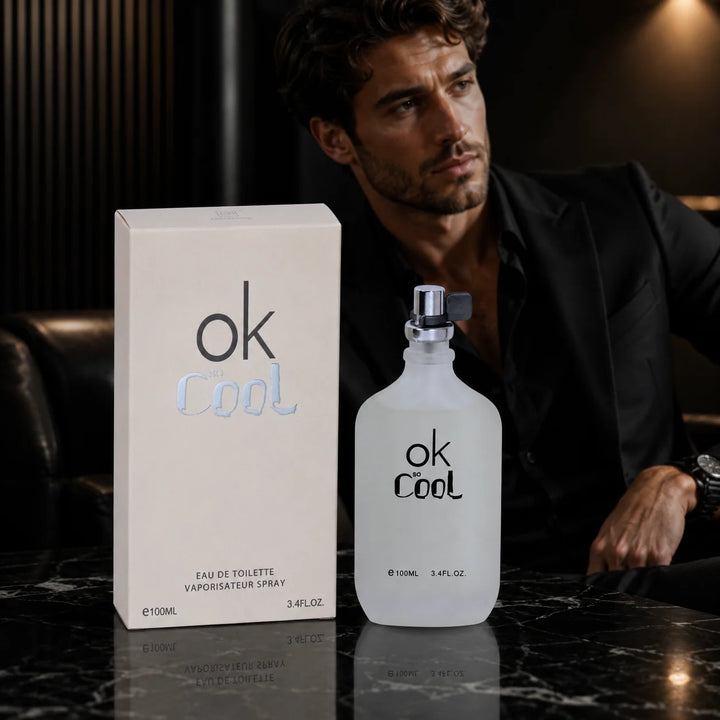 OK So Cool Eau de Toilette for Men, 100ml / 3.4 Fl Oz – Fresh Clean Men’s Cologne Spray – Crisp Everyday Masculine Fragrance for Work, Casual Wear &amp; Gifting