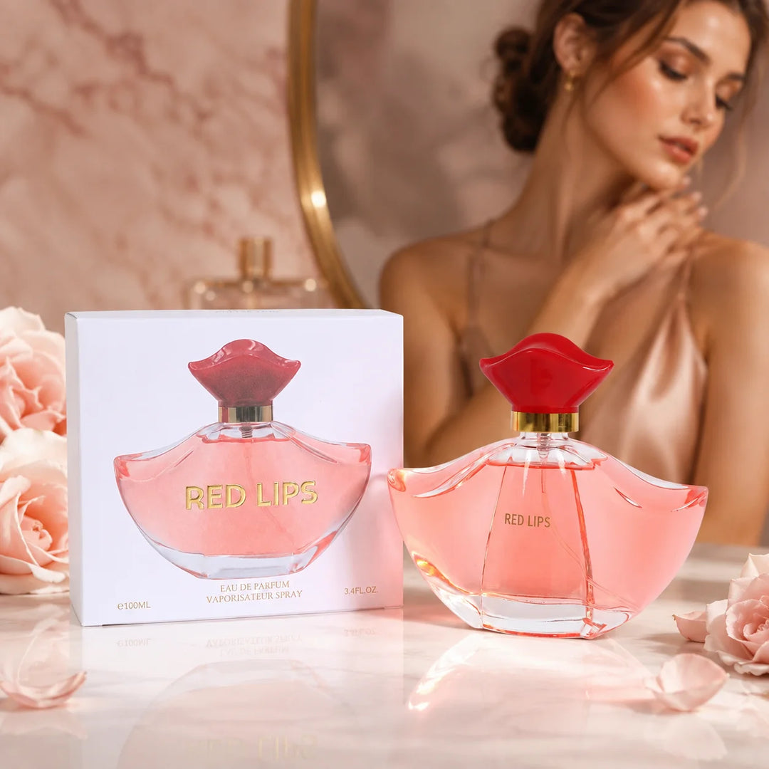 Red Lips Eau de Parfum for Women, 100ml / 3.4 Fl Oz – Feminine Perfume Spray – Sweet Floral Fruity Fragrance for Women, Everyday Wear, Date Night &amp; Gift for Her