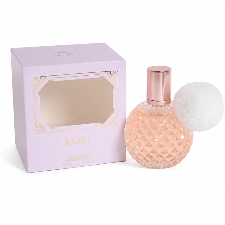 A Girl Eau de Parfum for Women, 100ml / 3.4 Fl Oz – Sweet Floral Fruity Perfume Spray – Feminine Everyday Fragrance with Decorative Pom Pom Bottle, Gift for Her