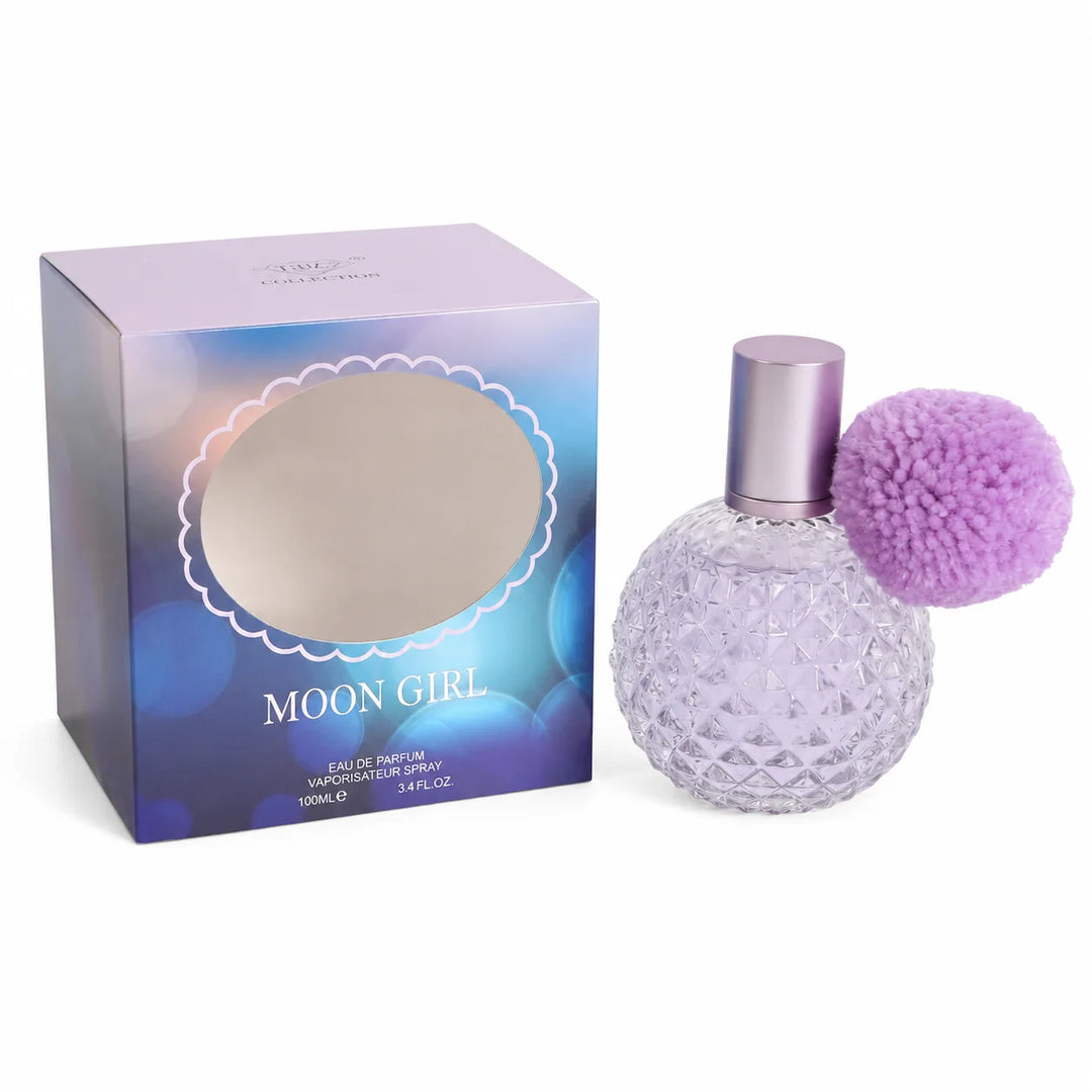Moon Girl Eau de Parfum for Women, 100ml / 3.4 Fl Oz – Sweet Floral Fruity Perfume Spray – Feminine Everyday Fragrance with Decorative Pom Pom Bottle, Gift for Her