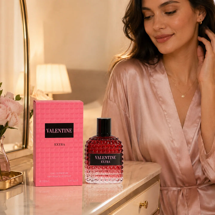 Valentine Extra Eau de Parfum for Women, 100ml / 3.4 Fl Oz – Sweet Floral Fruity Perfume Spray – Feminine Everyday Fragrance for Women, Gift for Her