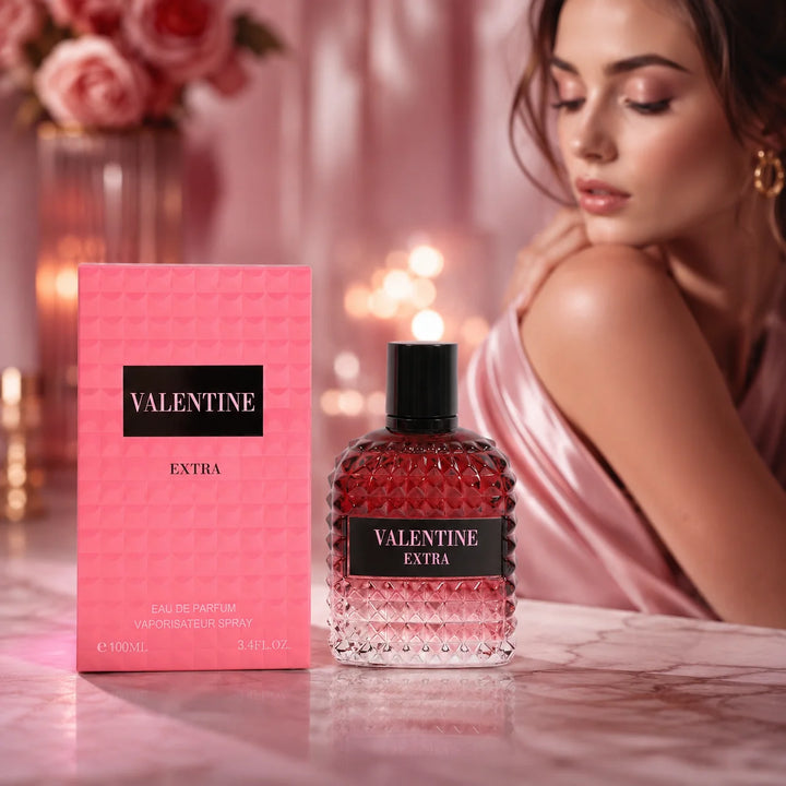 Valentine Extra Eau de Parfum for Women, 100ml / 3.4 Fl Oz – Sweet Floral Fruity Perfume Spray – Feminine Everyday Fragrance for Women, Gift for Her