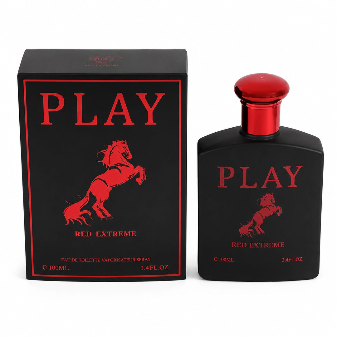 Play Red Extreme Eau de Toilette for Men, 100ml / 3.4 Fl Oz – Bold Woody Aromatic Cologne – Warm Masculine Everyday &amp; Evening Fragrance Spray – Gift for Him