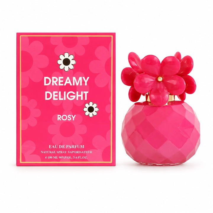 Dreamy Delight Rosy Eau de Parfum for Women, 100ml / 3.4 Fl Oz – Sweet Floral Fruity Perfume – Feminine Everyday Fragrance Spray – Women’s Perfume Gift