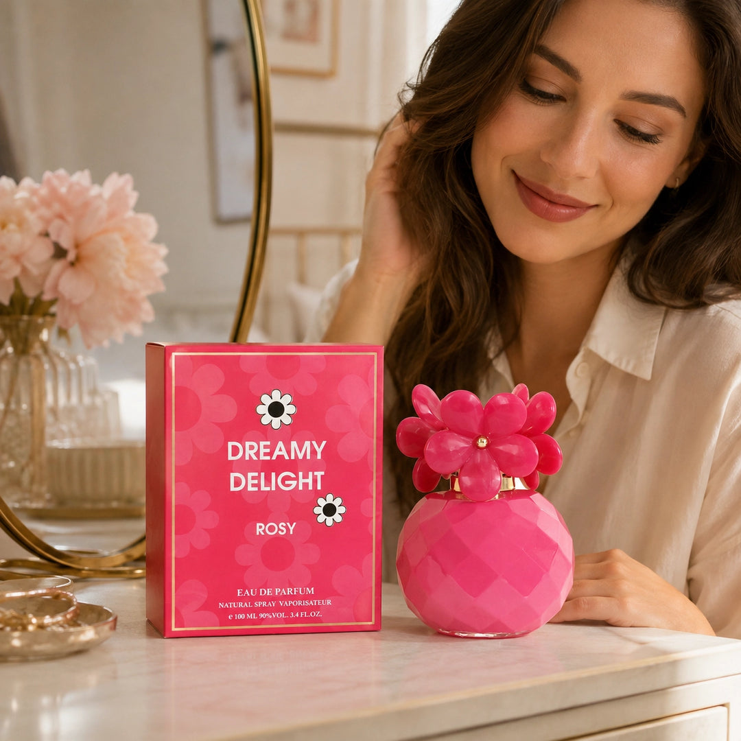 Dreamy Delight Rosy Eau de Parfum for Women, 100ml / 3.4 Fl Oz – Sweet Floral Fruity Perfume – Feminine Everyday Fragrance Spray – Women’s Perfume Gift