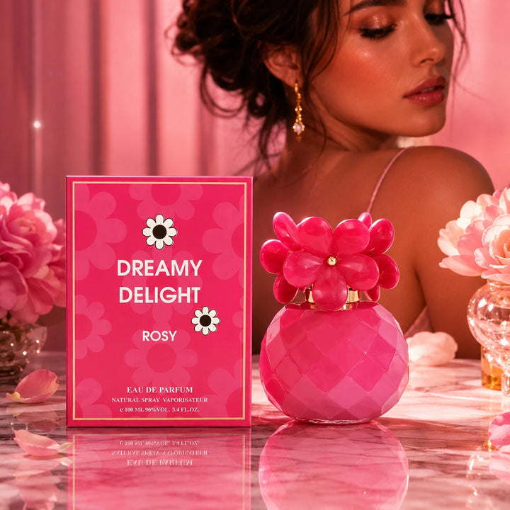Dreamy Delight Rosy Eau de Parfum for Women, 100ml / 3.4 Fl Oz – Sweet Floral Fruity Perfume – Feminine Everyday Fragrance Spray – Women’s Perfume Gift