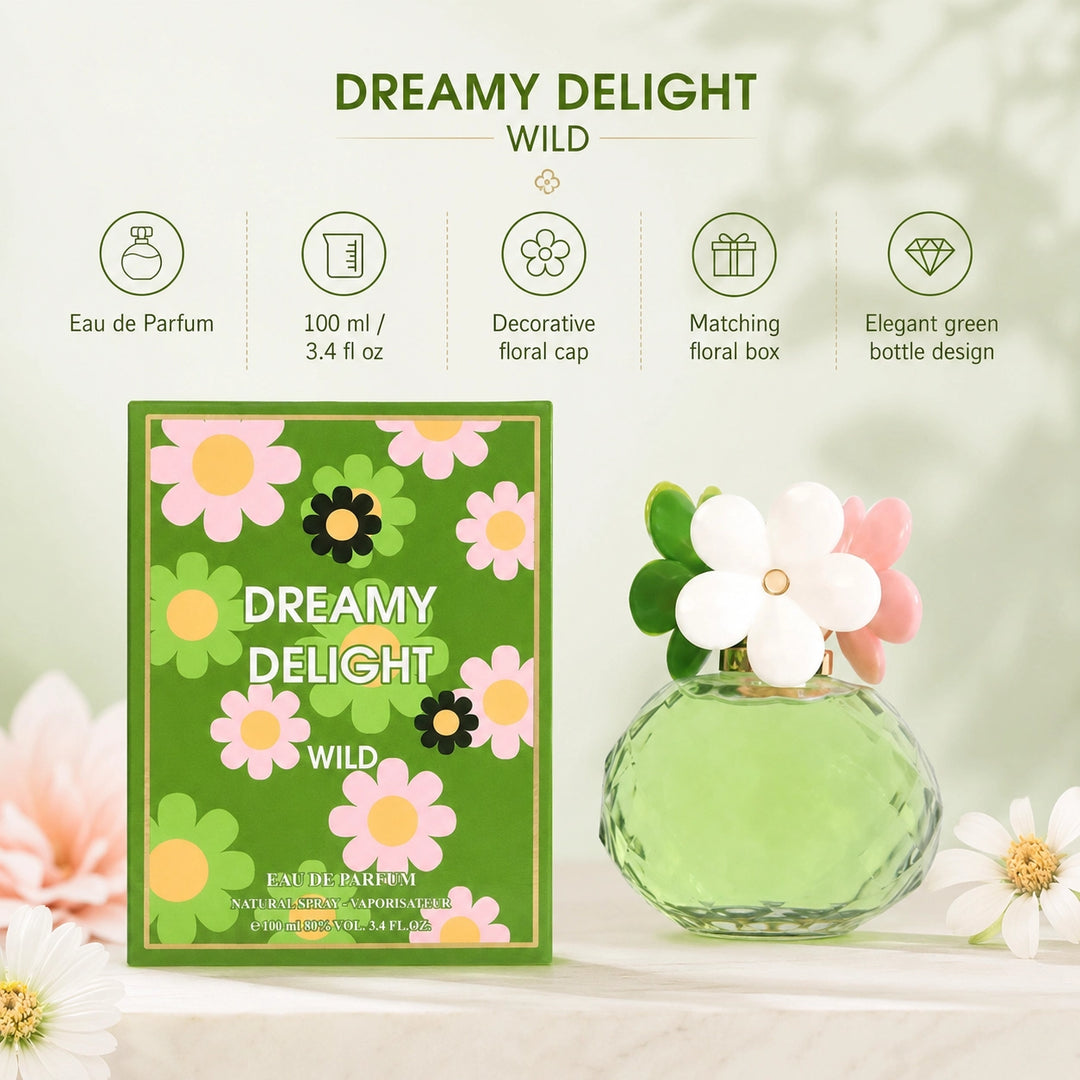Dreamy Delight Wild Eau de Parfum for Women, 100ml / 3.4 Fl Oz – Fresh Floral Fruity Perfume – Feminine Everyday Fragrance Spray – Women’s Perfume Gift
