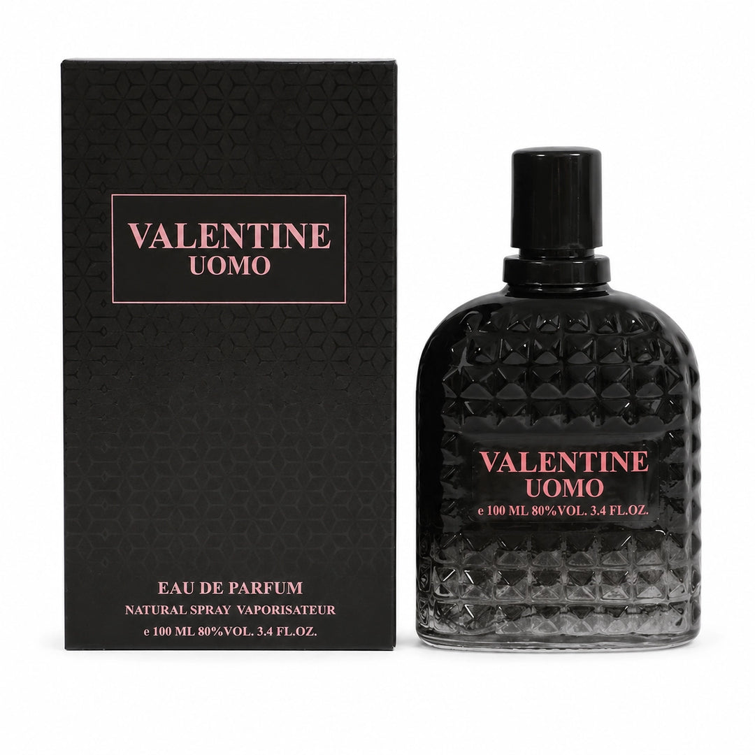 Valentine Uomo Eau de Parfum for Men, 100ml / 3.4 Fl Oz – Masculine Cologne Spray – Fresh Woody Aromatic Men’s Fragrance – Everyday &amp; Evening Scent for Men