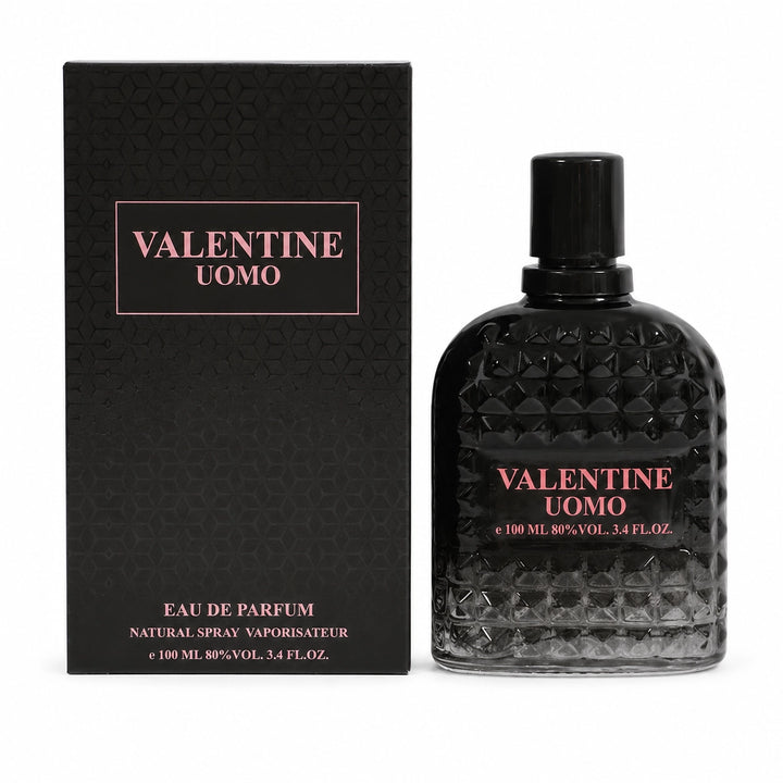 Valentine Uomo Eau de Parfum for Men, 100ml / 3.4 Fl Oz – Masculine Cologne Spray – Fresh Woody Aromatic Men’s Fragrance – Everyday &amp; Evening Scent for Men