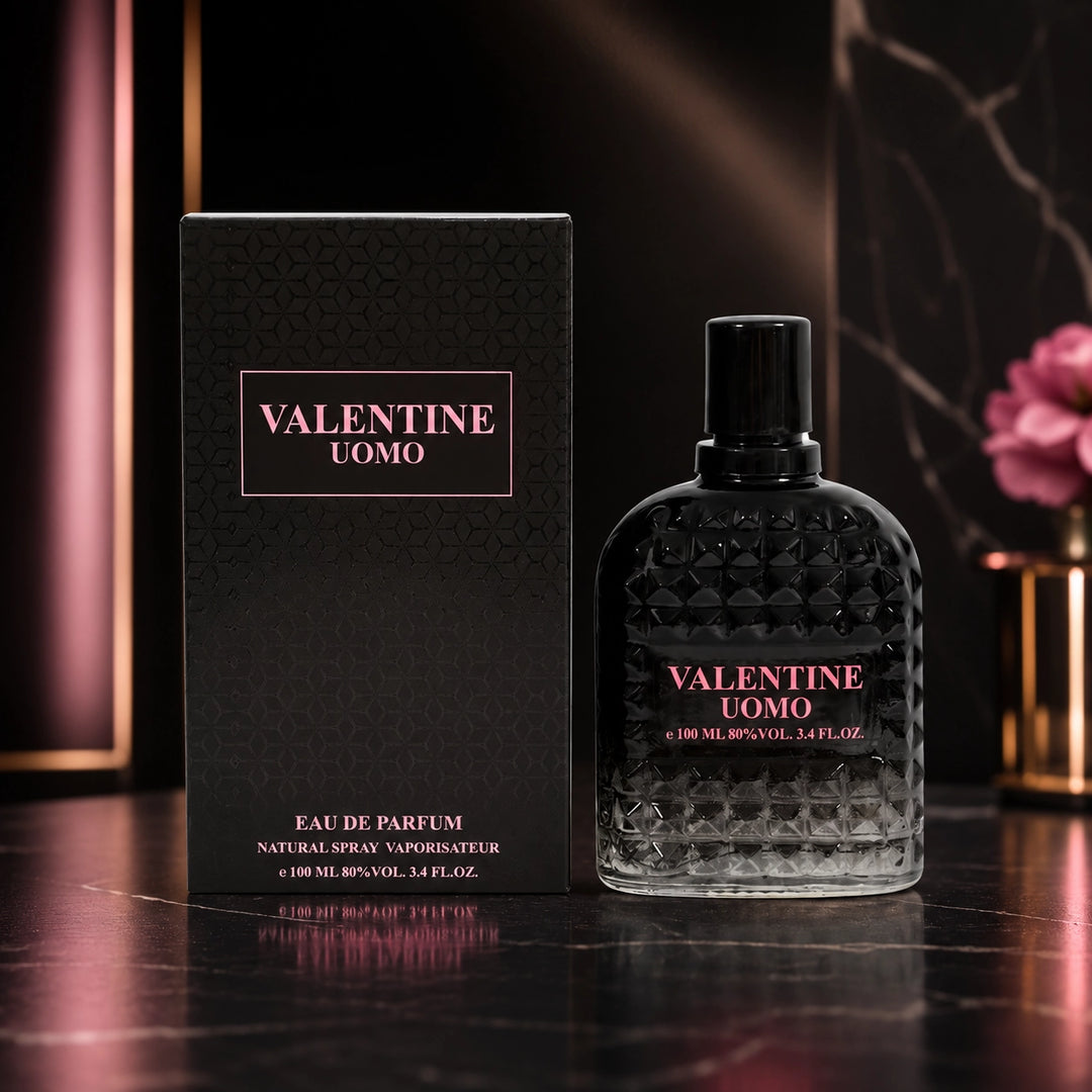 Valentine Uomo Eau de Parfum for Men, 100ml / 3.4 Fl Oz – Masculine Cologne Spray – Fresh Woody Aromatic Men’s Fragrance – Everyday &amp; Evening Scent for Men