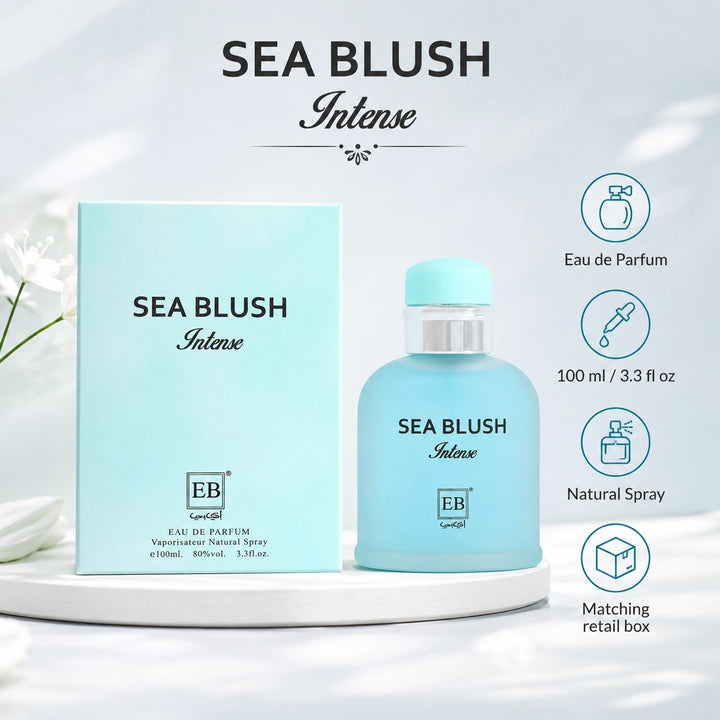 Sea Blush Intense Eau de Parfum, 100ml / 3.3 Fl Oz – Fresh Aquatic Floral Perfume Spray – Clean Oceanic Everyday Fragrance for Women