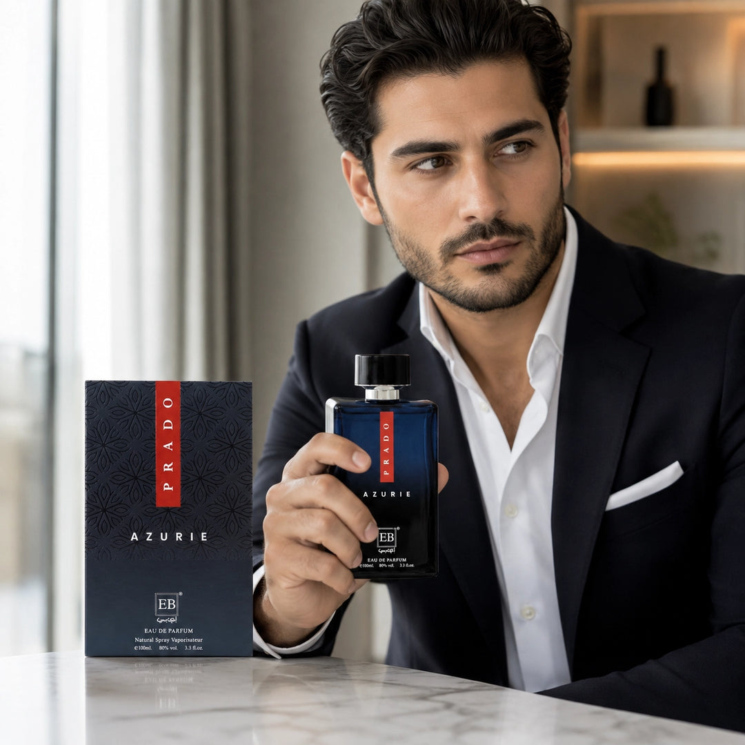 Prado Azurie Eau de Parfum for Men, 100ml / 3.3 Fl Oz – Fresh Woody Aromatic Men’s Cologne Spray – Masculine Everyday &amp; Evening Fragrance
