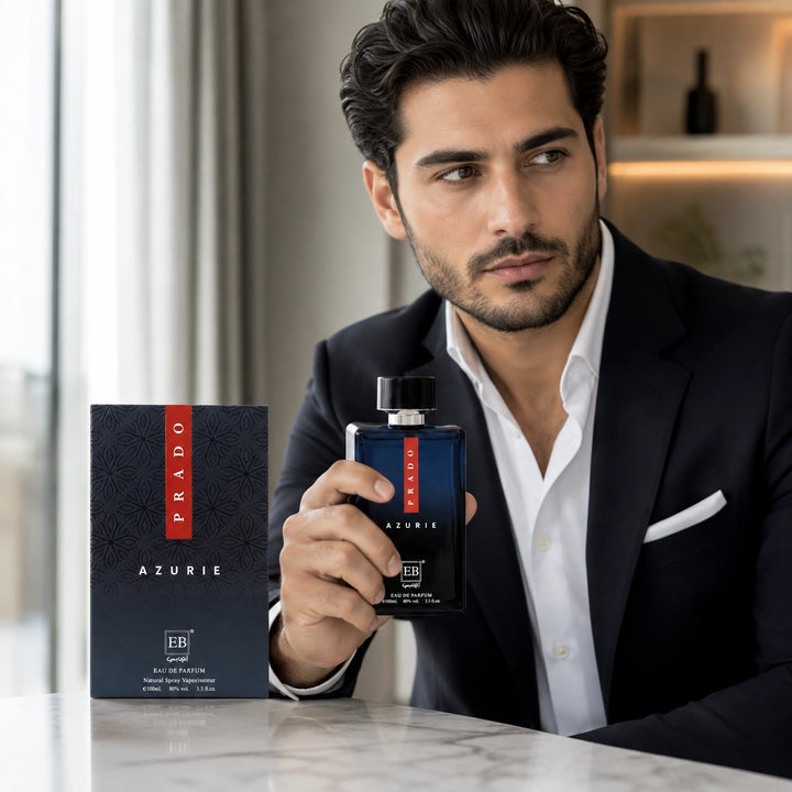 Prado Azurie Eau de Parfum for Men, 100ml / 3.3 Fl Oz – Fresh Woody Aromatic Men’s Cologne Spray – Masculine Everyday &amp; Evening Fragrance