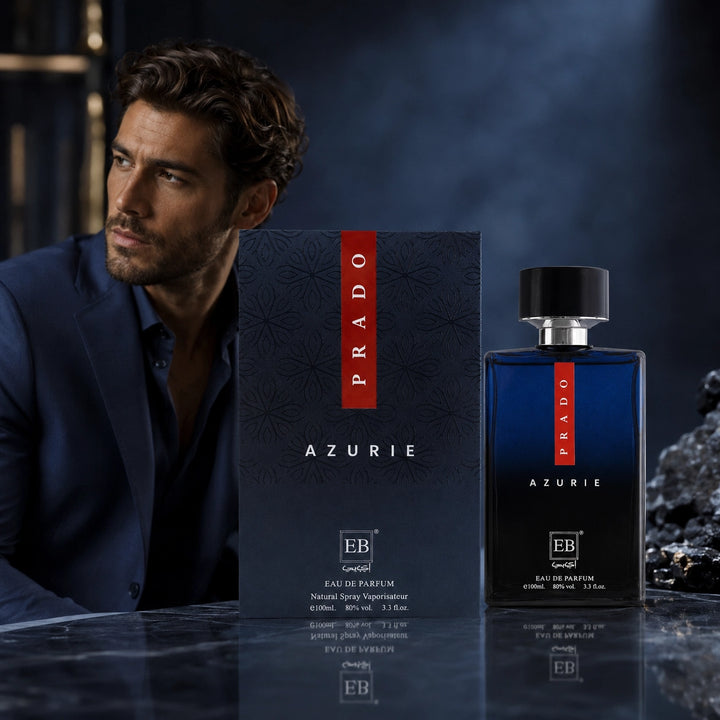Prado Azurie Eau de Parfum for Men, 100ml / 3.3 Fl Oz – Fresh Woody Aromatic Men’s Cologne Spray – Masculine Everyday &amp; Evening Fragrance