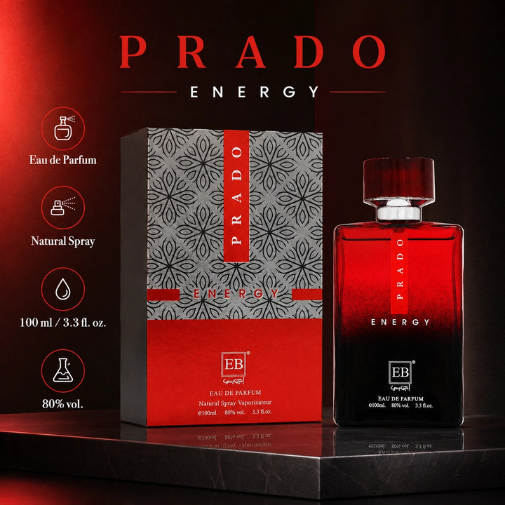 Prado Energy Eau de Parfum for Men, 100ml / 3.3 Fl Oz – Fresh Woody Aromatic Men’s Cologne Spray – Bold Masculine Everyday &amp; Evening Fragrance