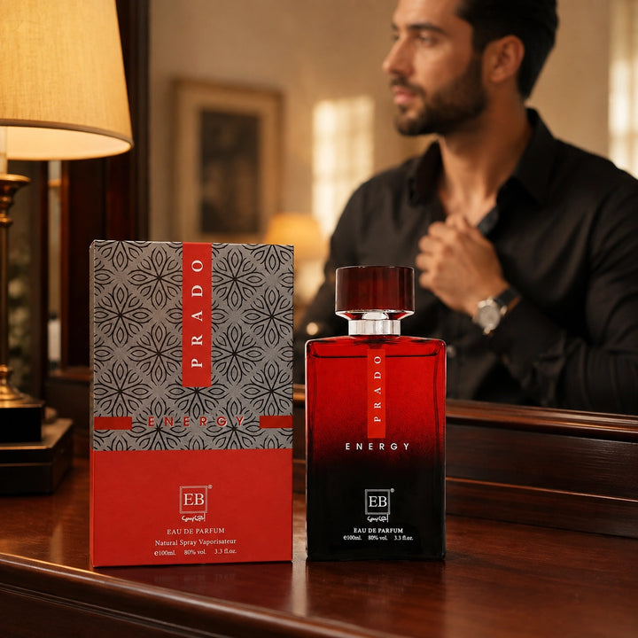 Prado Energy Eau de Parfum for Men, 100ml / 3.3 Fl Oz – Fresh Woody Aromatic Men’s Cologne Spray – Bold Masculine Everyday &amp; Evening Fragrance