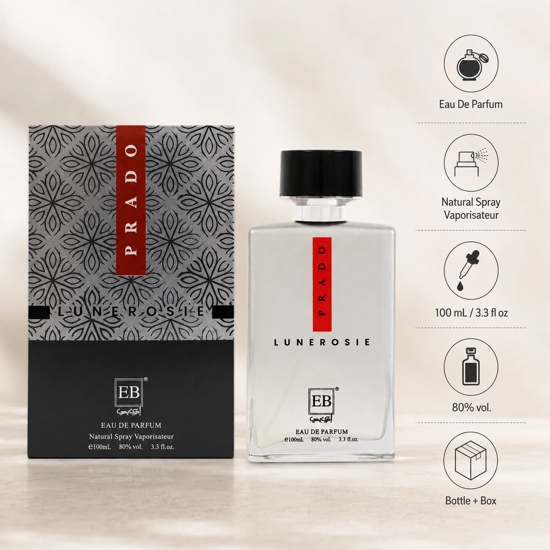 Prado Lunerosie Eau de Parfum, 100ml / 3.3 Fl Oz – Fresh Floral Musky Perfume Spray – Clean Soft Everyday Fragrance for Women