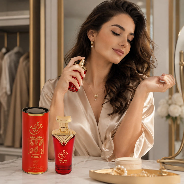Maliha Rouge Eau de Parfum, 100ml / 3.4 Fl Oz – Warm Floral Amber Perfume Spray – Rich Elegant Unisex Fragrance for Women &amp; Men