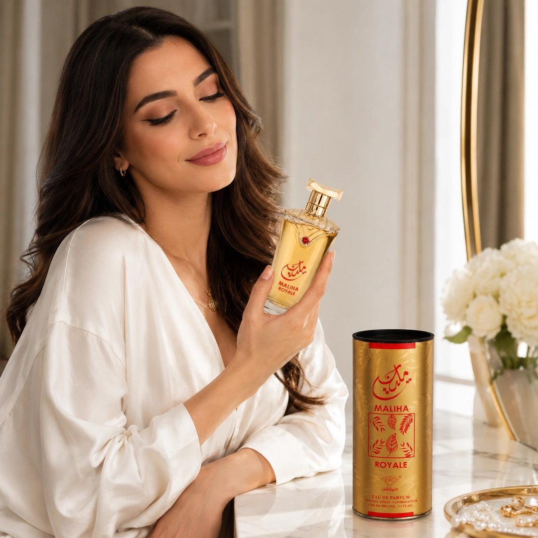 Maliha Royale Eau de Parfum 100ml / 3.4 Fl Oz – Warm Amber Floral Perfume Spray – Elegant Long-Lasting Unisex Fragrance for Women &amp; Men