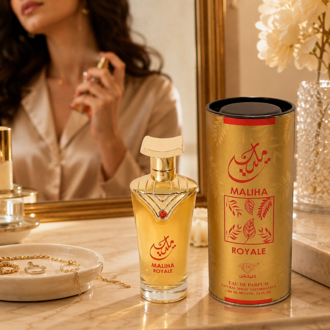 Maliha Royale Eau de Parfum 100ml / 3.4 Fl Oz – Warm Amber Floral Perfume Spray – Elegant Long-Lasting Unisex Fragrance for Women &amp; Men