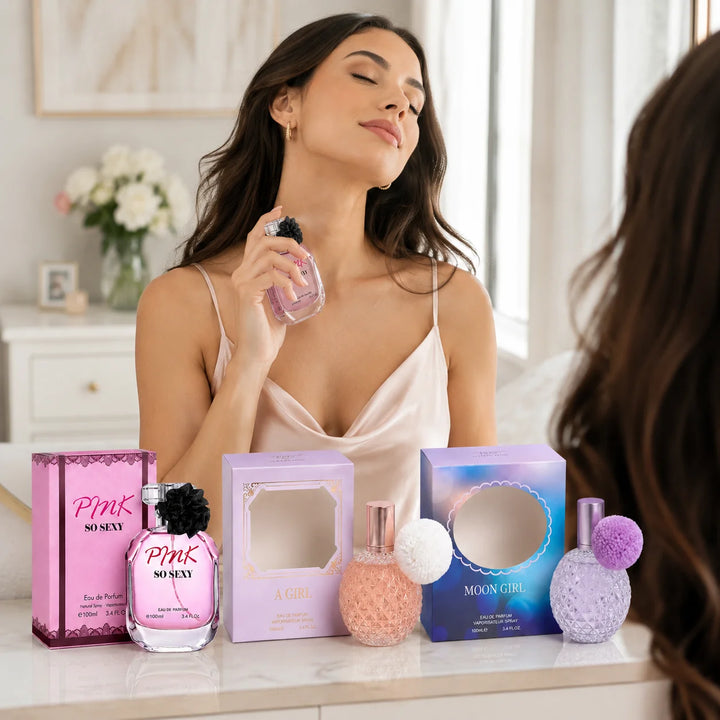 3 Piece Perfume Gift Set for Women – Pink So Sexy, A Girl &amp; Moon Girl Eau de Parfum, 100ml / 3.4 Fl Oz Each – Feminine Floral Sweet Fragrance Collection – Full Size Perfume Set