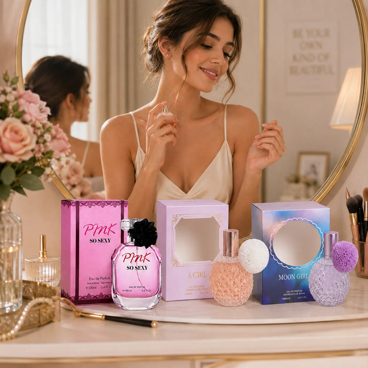 3 Piece Perfume Gift Set for Women – Pink So Sexy, A Girl &amp; Moon Girl Eau de Parfum, 100ml / 3.4 Fl Oz Each – Feminine Floral Sweet Fragrance Collection – Full Size Perfume Set