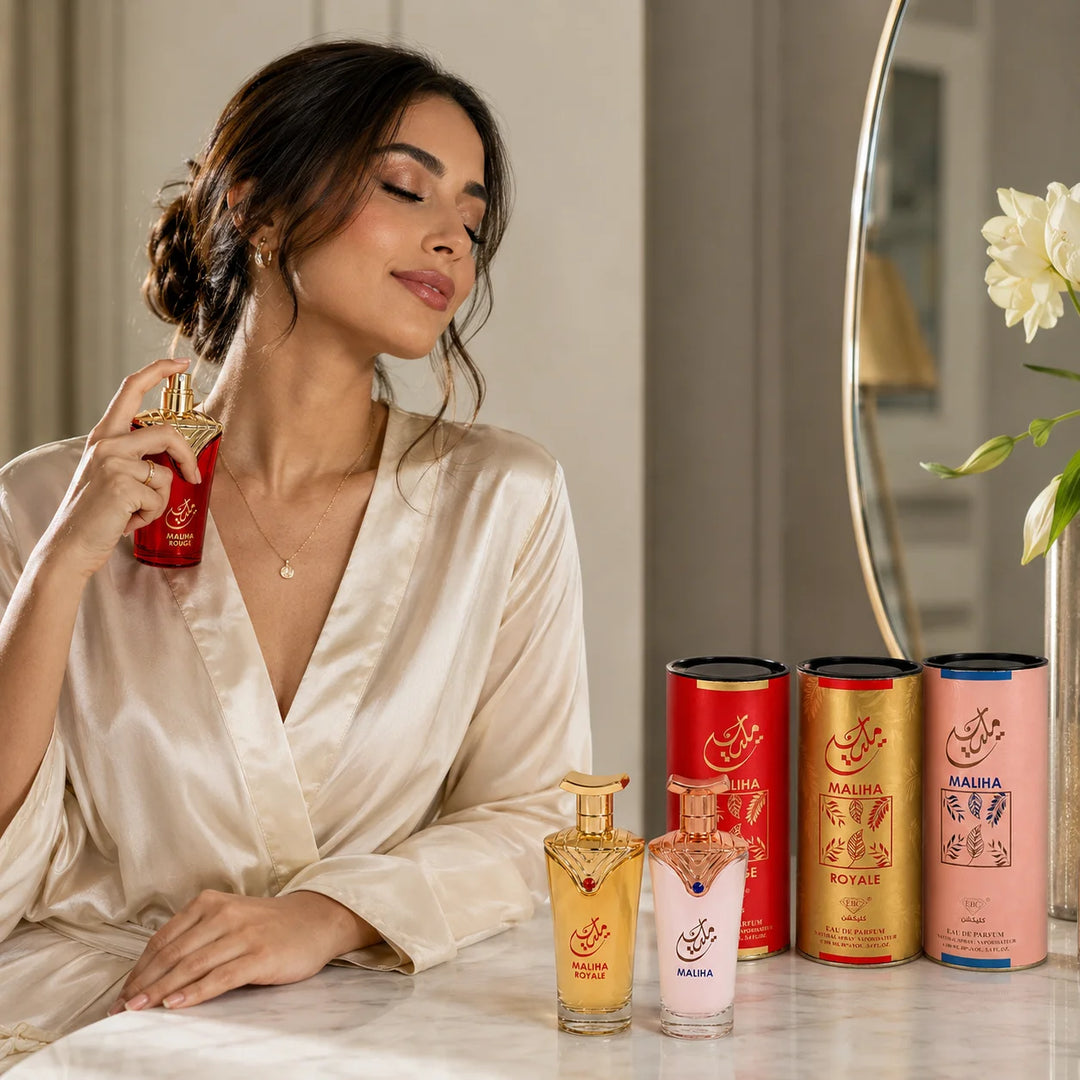 3 Piece Perfume Gift Set for Women – Maliha, Maliha Rouge &amp; Maliha Royale Eau de Parfum – 100ml / 3.4 Fl Oz Each – Feminine Floral Sweet Fragrance Collection – Full Size EDP Set