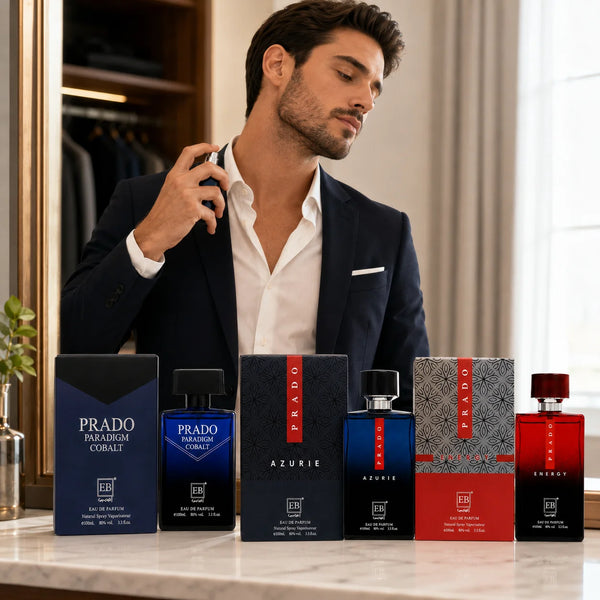 3 Piece Men’s Cologne Set – Prado Paradigm Cobalt, Prado Azurie & Prado Energy – 100ml / 3.3 Fl Oz Each – Eau de Parfum Spray – Fresh Aromatic Men’s Fragrance Gift Set