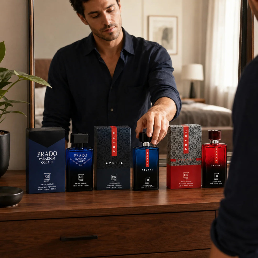 3 Piece Men’s Cologne Set – Prado Paradigm Cobalt, Prado Azurie &amp; Prado Energy – 100ml / 3.3 Fl Oz Each – Eau de Parfum Spray – Fresh Aromatic Men’s Fragrance Gift Set