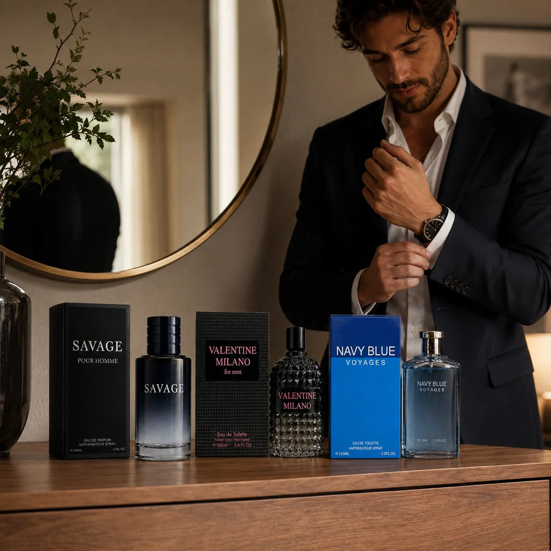3 Piece Men’s Cologne Set – Bravery for Man, Fire &amp; Coast for Men – 100ml / 3.4 Fl Oz Each – Eau de Toilette Spray – Fresh Woody Aromatic Fragrance Gift Set for Men