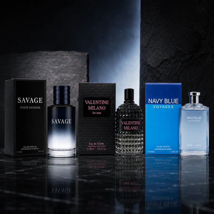 3 Piece Men’s Cologne Set – Bravery for Man, Fire &amp; Coast for Men – 100ml / 3.4 Fl Oz Each – Eau de Toilette Spray – Fresh Woody Aromatic Fragrance Gift Set for Men