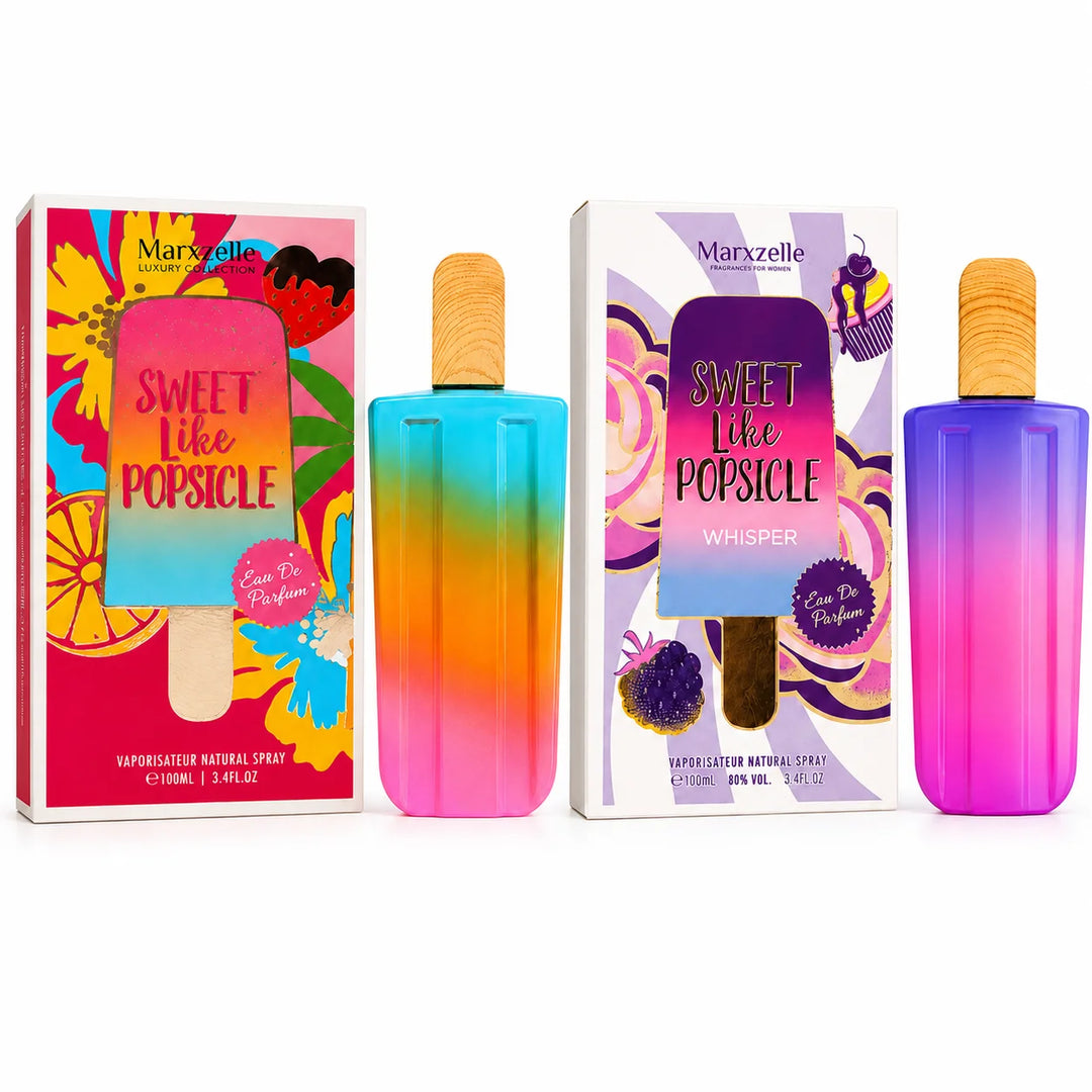 2 Piece Sweet Like Popsicle Perfume Set for Women – Original &amp; Whisper Eau de Parfum, 100ml / 3.4 Fl Oz Each – Sweet Fruity Gourmand Fragrance Spray Gift Set