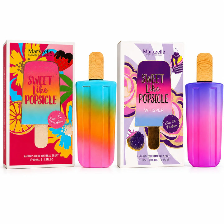 2 Piece Sweet Like Popsicle Perfume Set for Women – Original &amp; Whisper Eau de Parfum, 100ml / 3.4 Fl Oz Each – Sweet Fruity Gourmand Fragrance Spray Gift Set